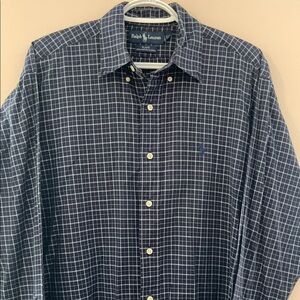 Vintage Polo Ralph Lauren BLAKE Shirt 90s Made in HK Navy Plaid EXC